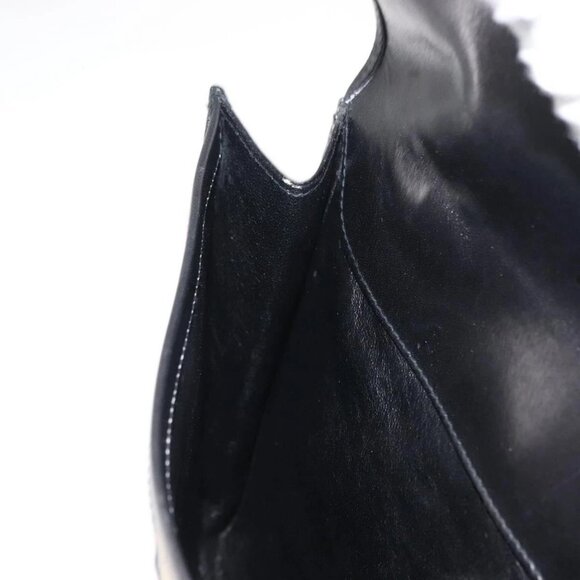 GUCCI Interlocking Shoulder Bag Leather Black Gold Auth fm4898 - Picture 13 of 16